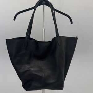 Madewell Black Leather Tote Bag